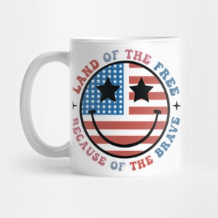 America Land Of The Free Because Of The Brave SVG, 4th of July, Patriotic, Independence Day (2 Sided) Mug